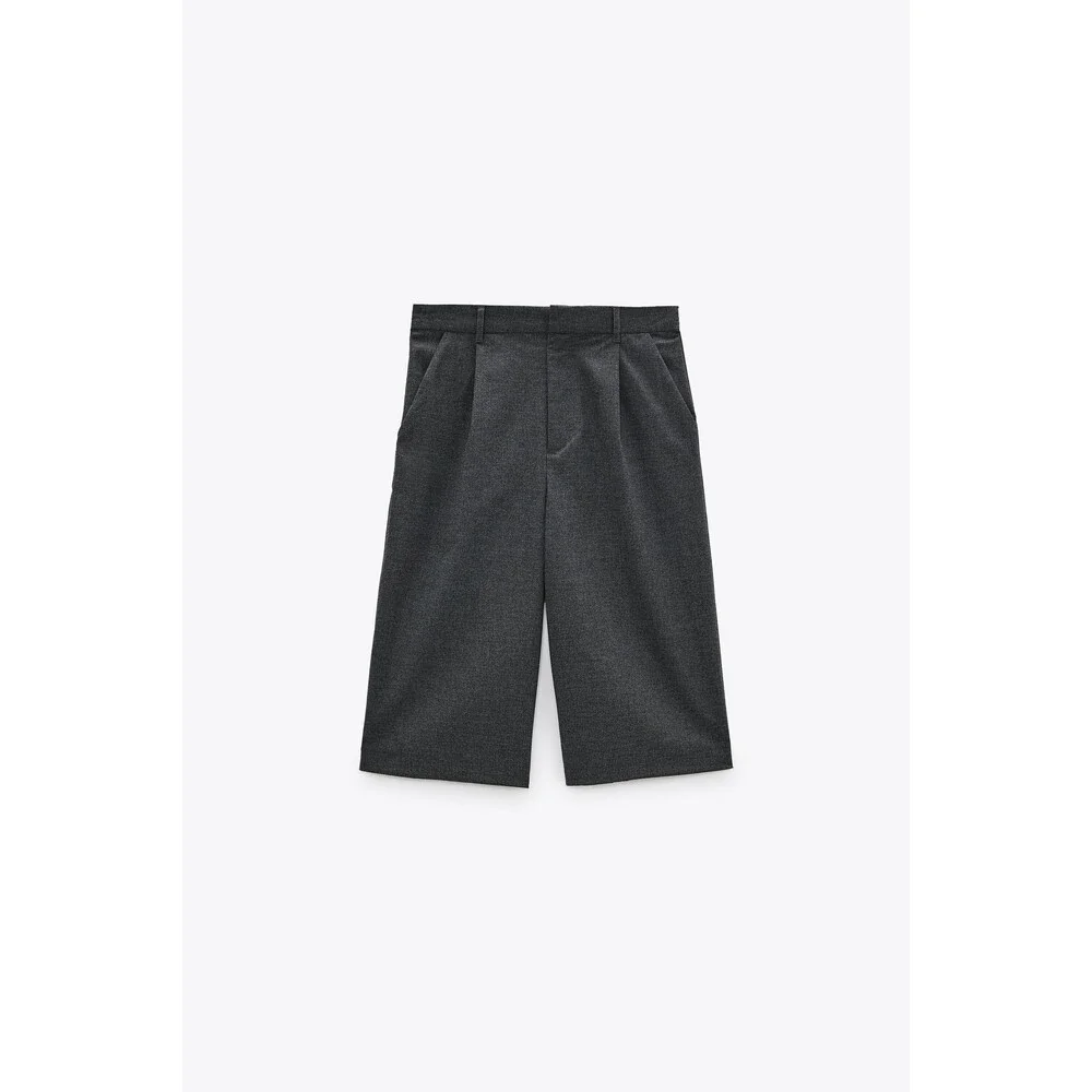 Zara Gray Pinstriped Bermuda Shorts (NWT)
